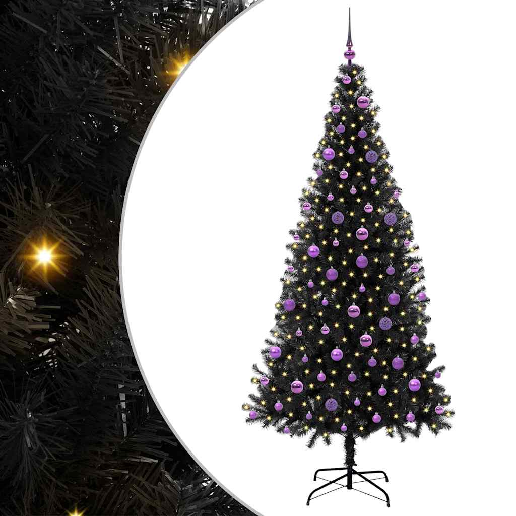Karácsonyfa Fekete 210 cm PVC