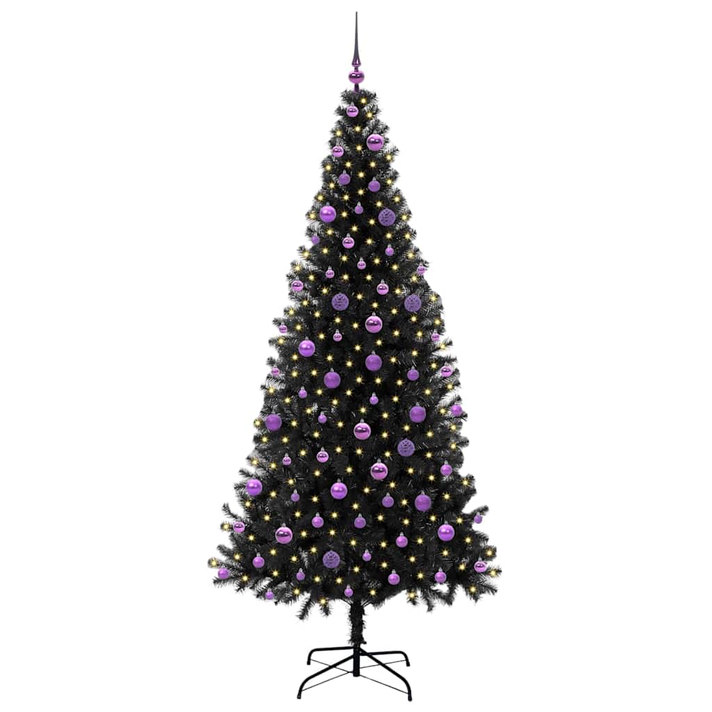Karácsonyfa Fekete 210 cm PVC