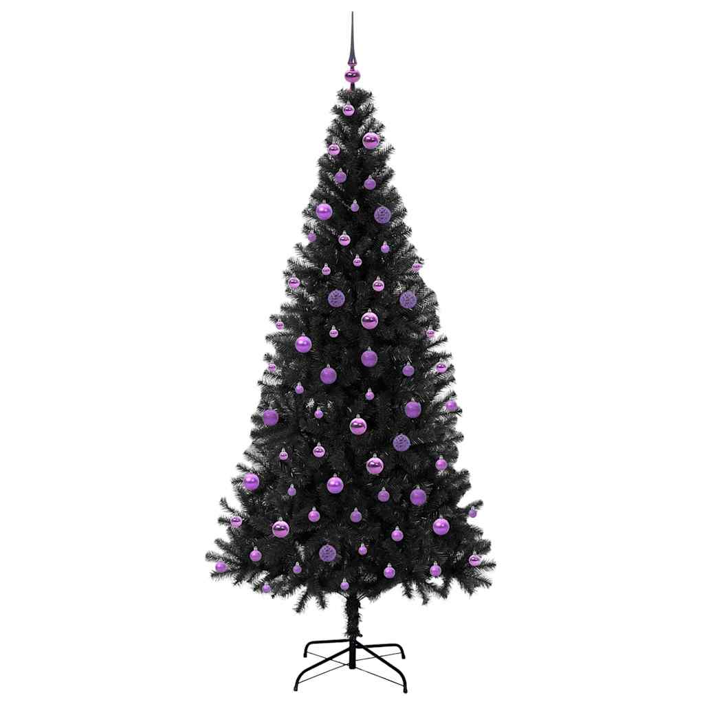 Karácsonyfa Fekete 210 cm PVC