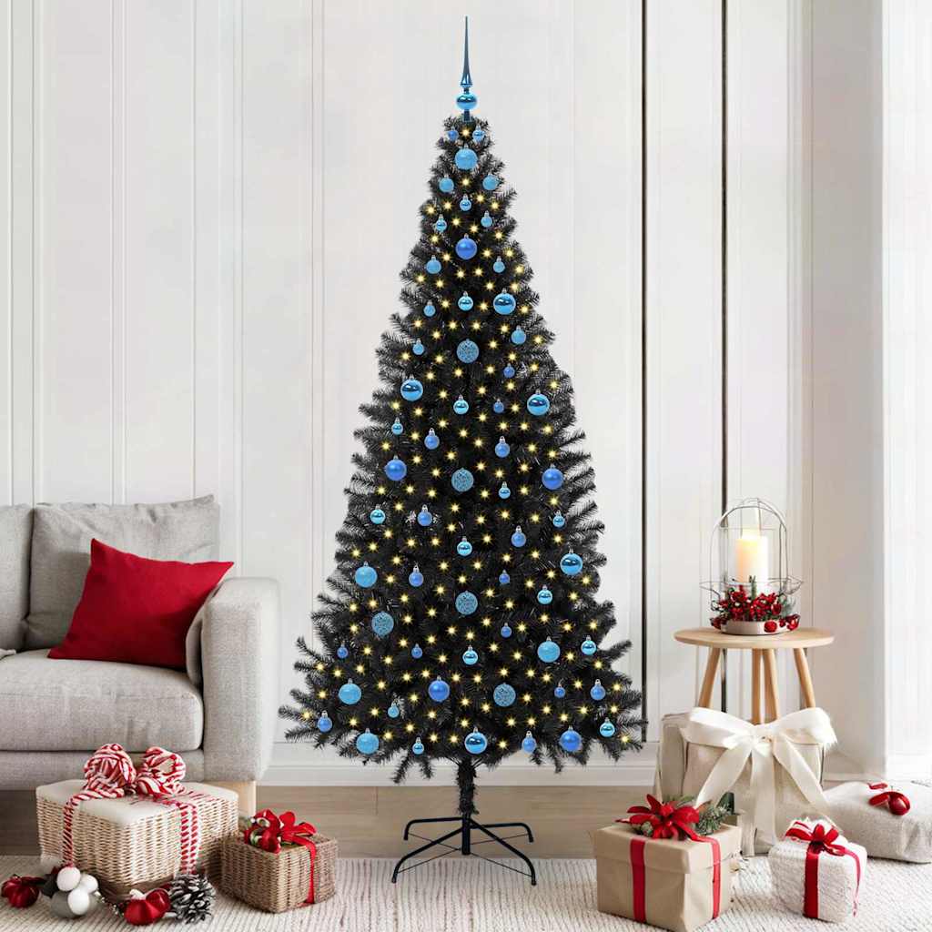 Karácsonyfa Fekete 210 cm PVC