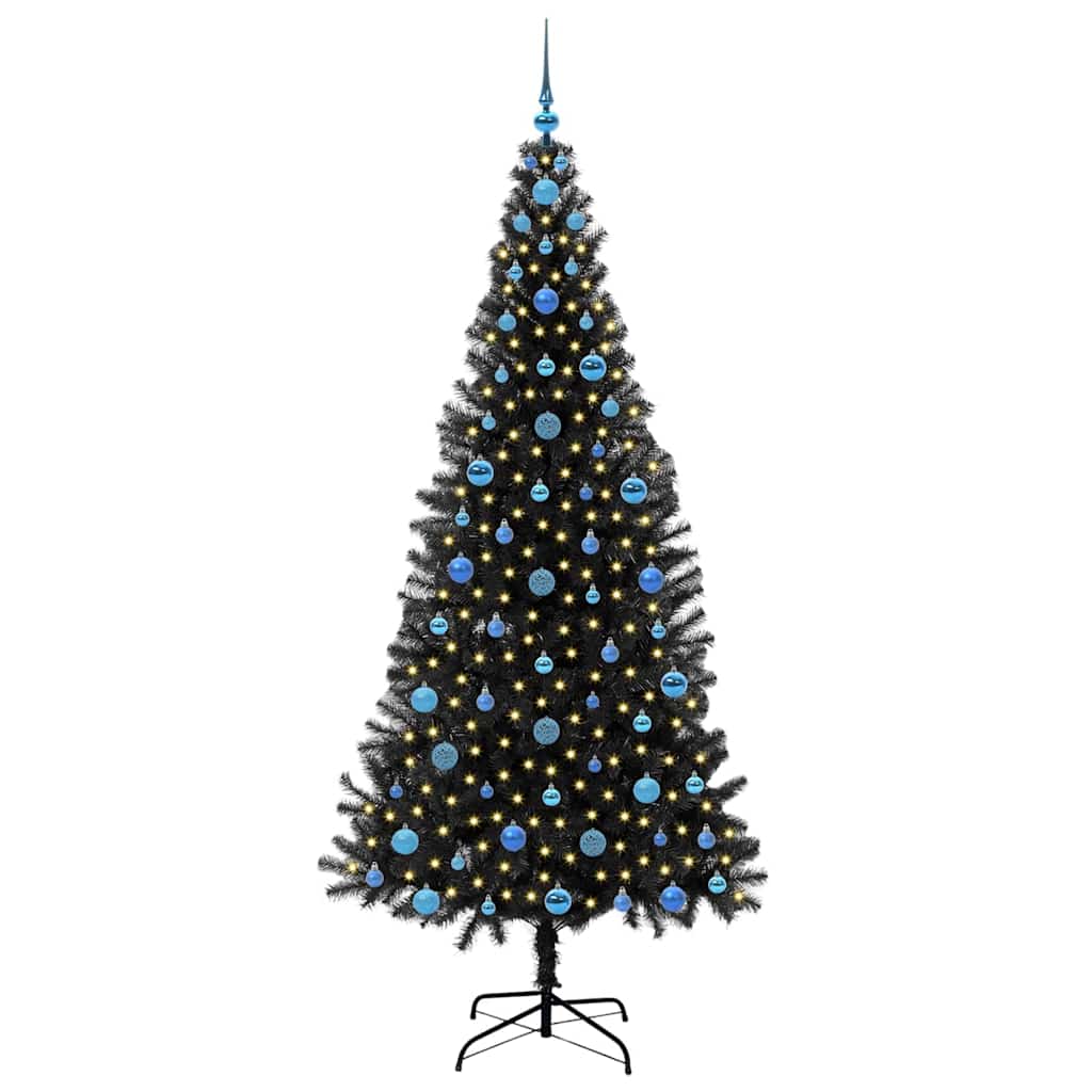 Karácsonyfa Fekete 210 cm PVC