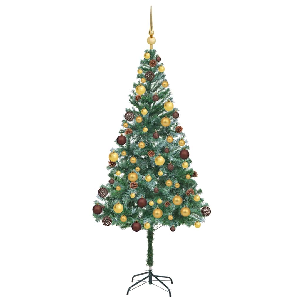 Mű karácsonyfa 300 LED-del állvánnyal Zöld 180 cm PVC és Acél