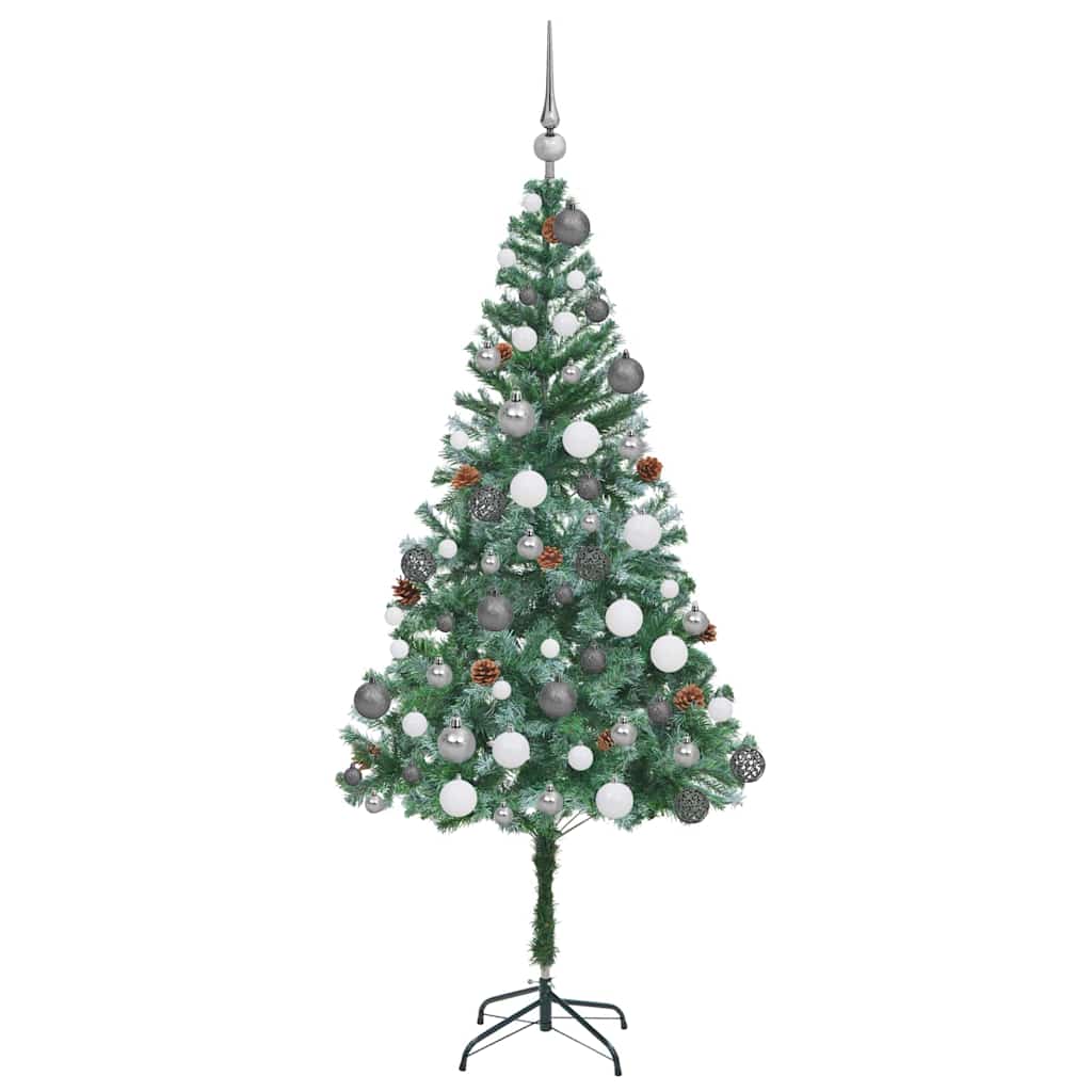 Mű karácsonyfa 300 LED-del állvánnyal Zöld 180 cm PVC és Acél
