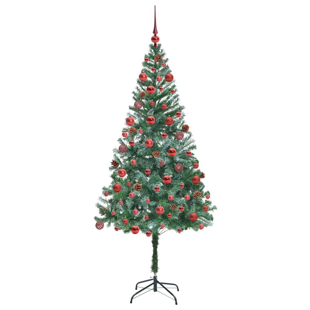 Mű karácsonyfa 300 LED-del állvánnyal Zöld 180 cm PVC és Acél