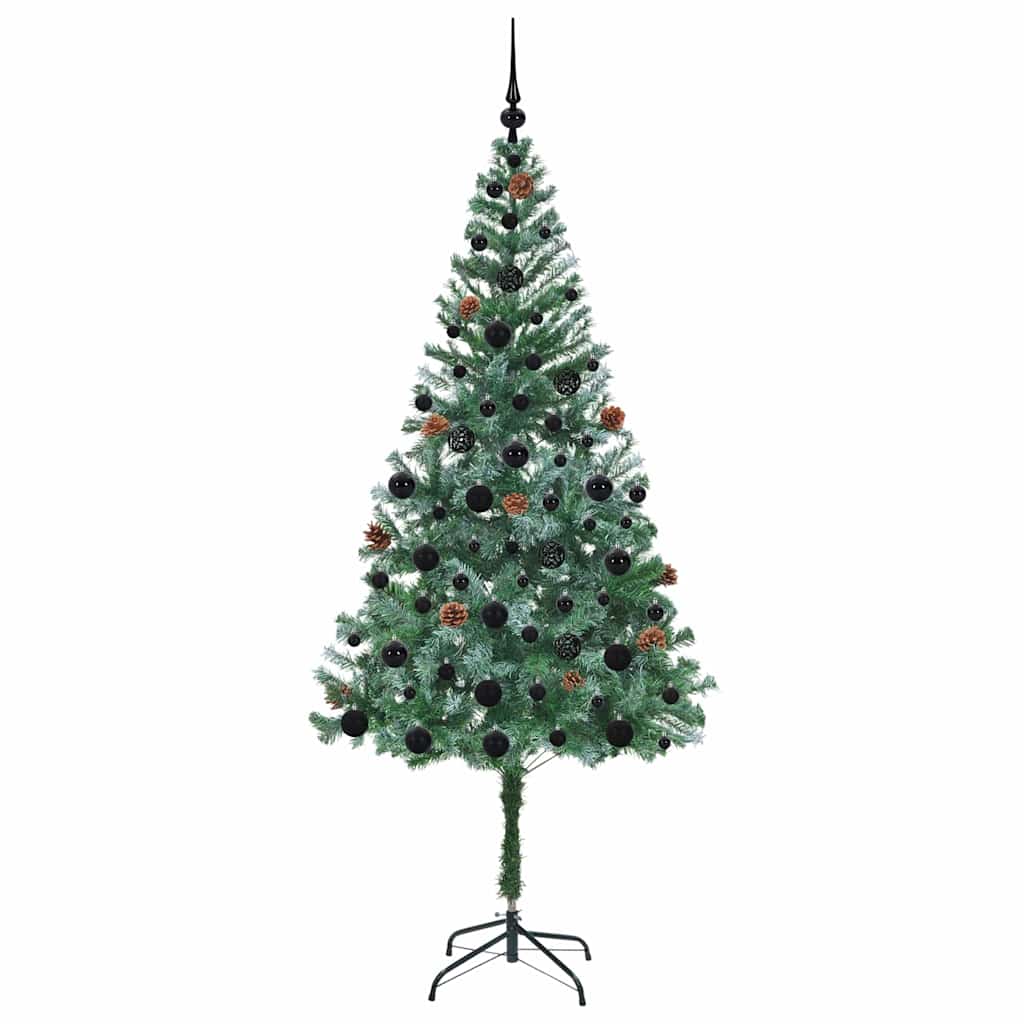 Mű karácsonyfa 300 LED-del állvánnyal Zöld 180 cm PVC és Acél