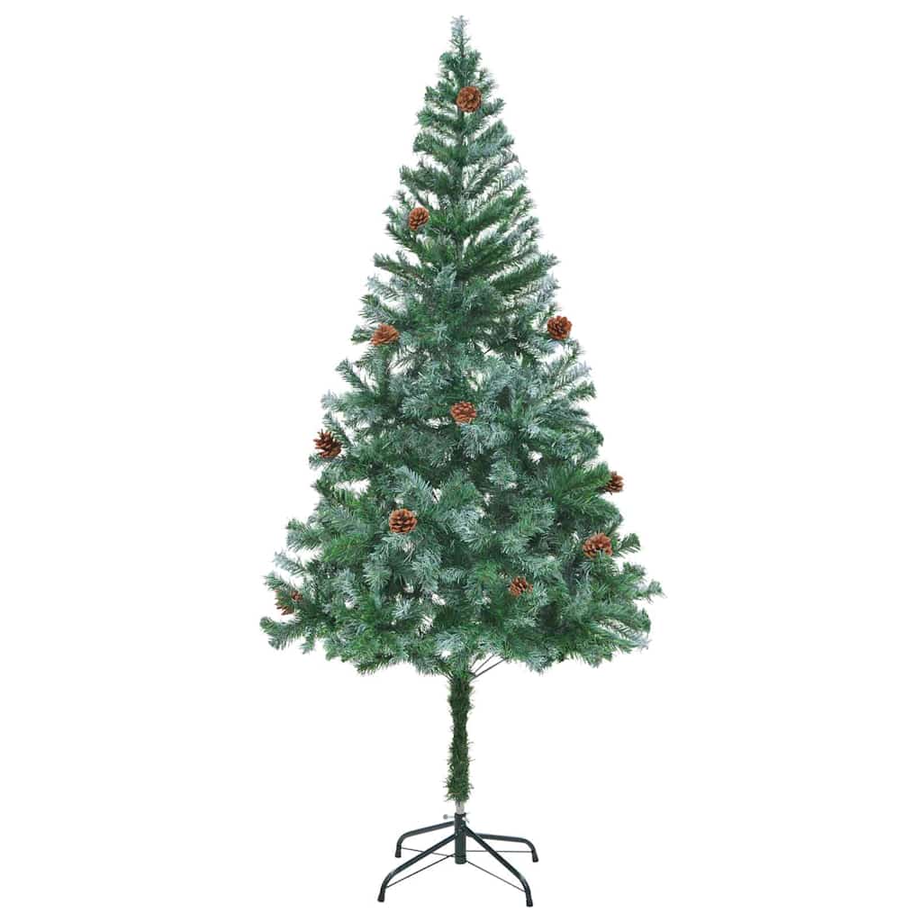 Mű karácsonyfa 300 LED-del állvánnyal Zöld 180 cm PVC és Acél