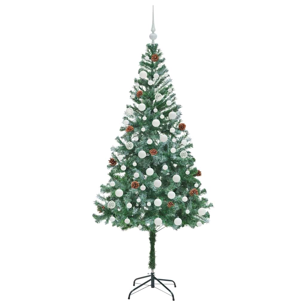 Mű karácsonyfa 300 LED-del állvánnyal Zöld 180 cm PVC és Acél