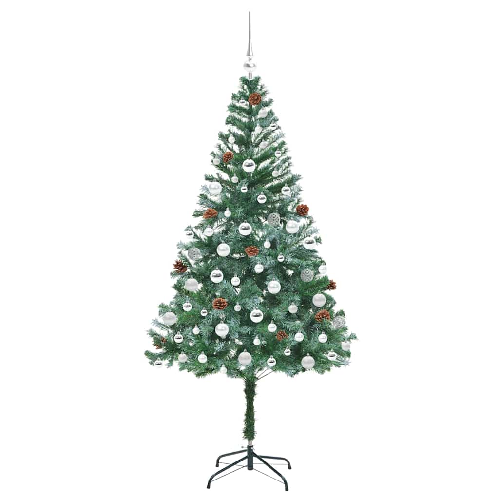 Mű karácsonyfa 300 LED-del állvánnyal Zöld 180 cm PVC és Acél