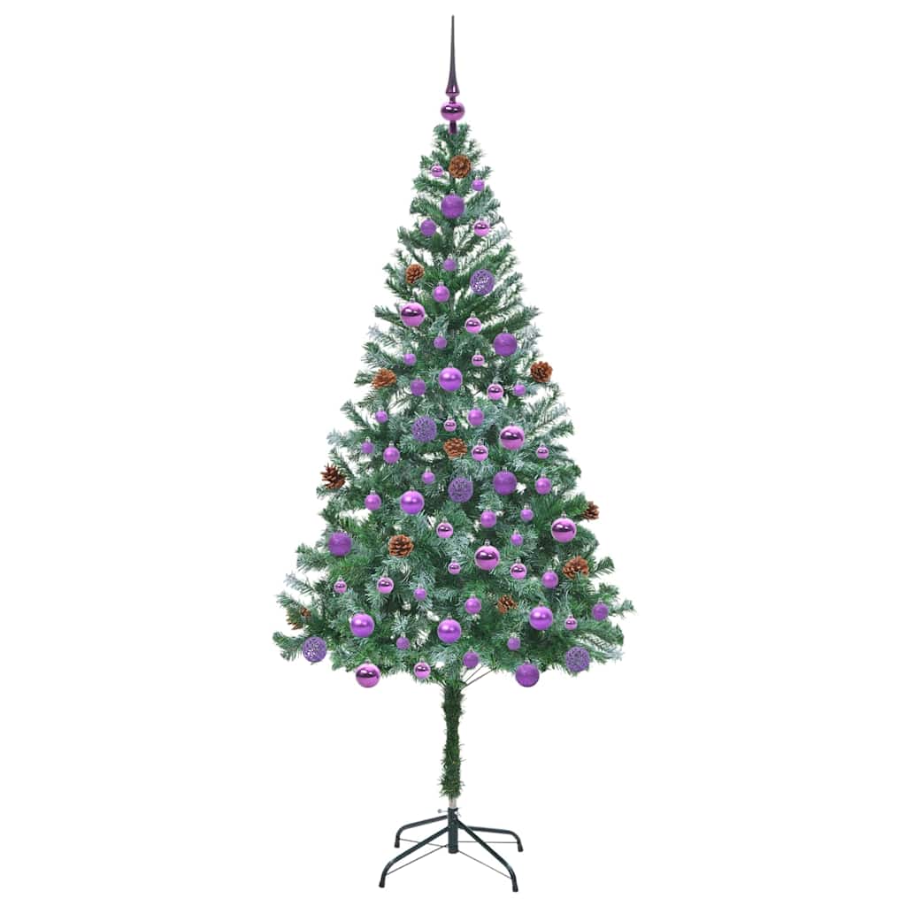 Mű karácsonyfa 300 LED-del állvánnyal Zöld 180 cm PVC és Acél