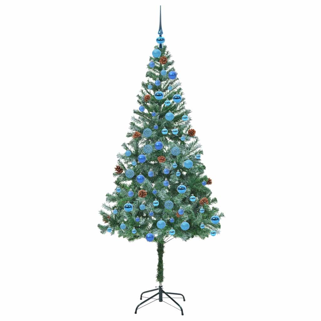 Mű karácsonyfa 300 LED-del állvánnyal Zöld 180 cm PVC és Acél