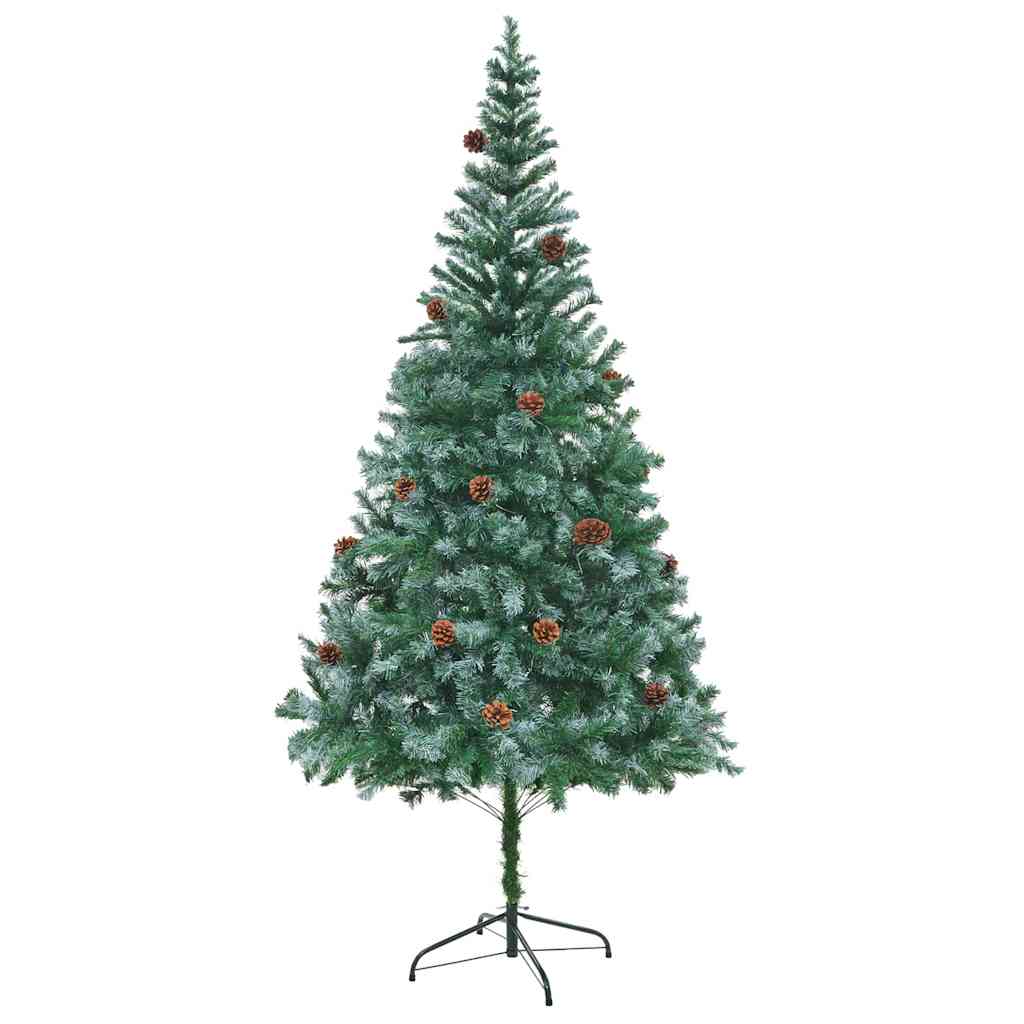 Mű karácsonyfa 300 LED-del állvánnyal Zöld 210 cm PVC és Acél
