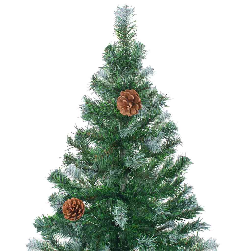Mű karácsonyfa 300 LED-del állvánnyal Zöld 210 cm PVC és Acél