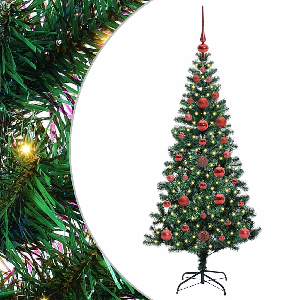 Mesterséges, előre világított karácsonyi fa Zöld 120 cm