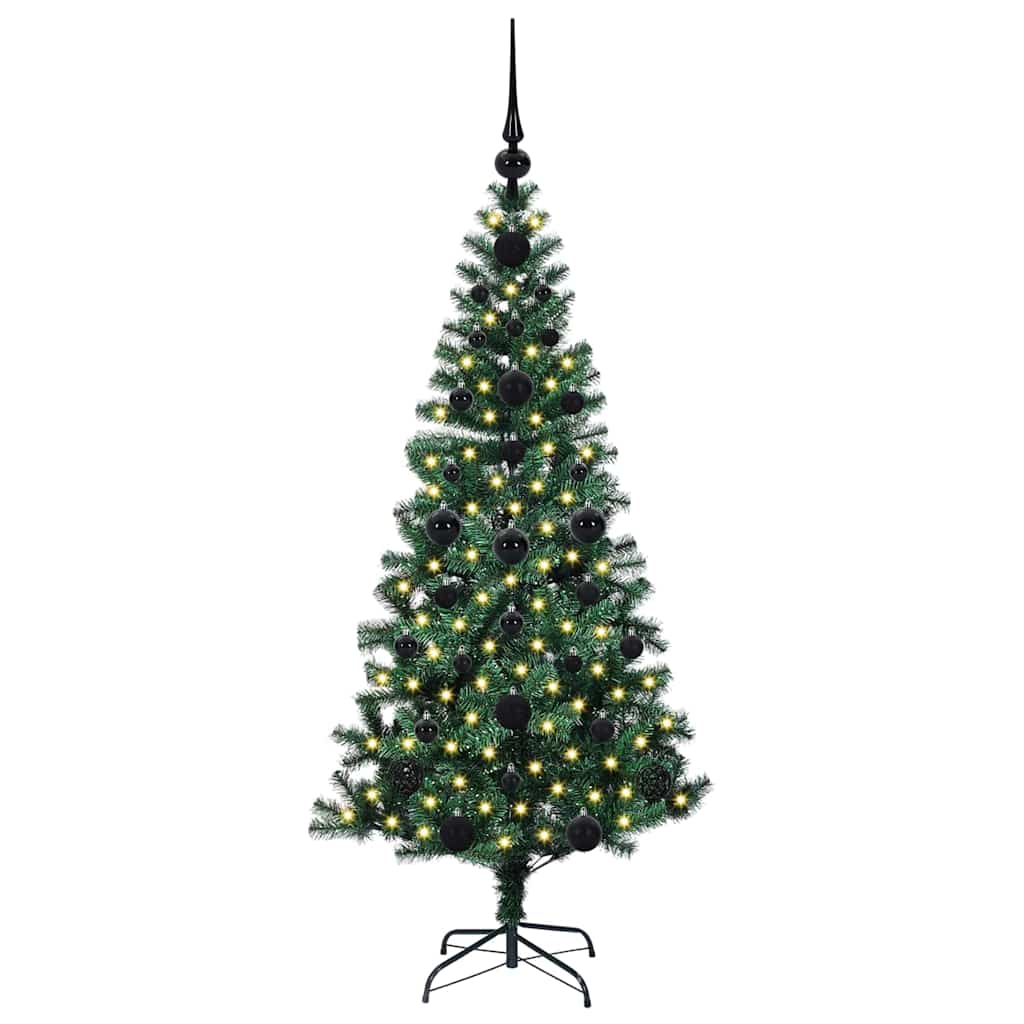 Mesterséges, előre világított karácsonyi fa Zöld 120 cm