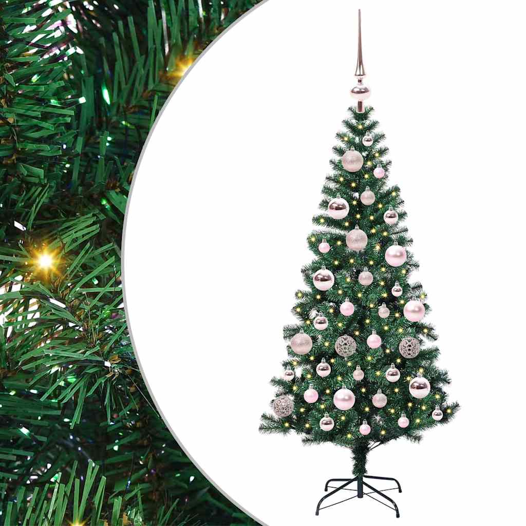 Mesterséges, előre világított karácsonyi fa Zöld 120 cm