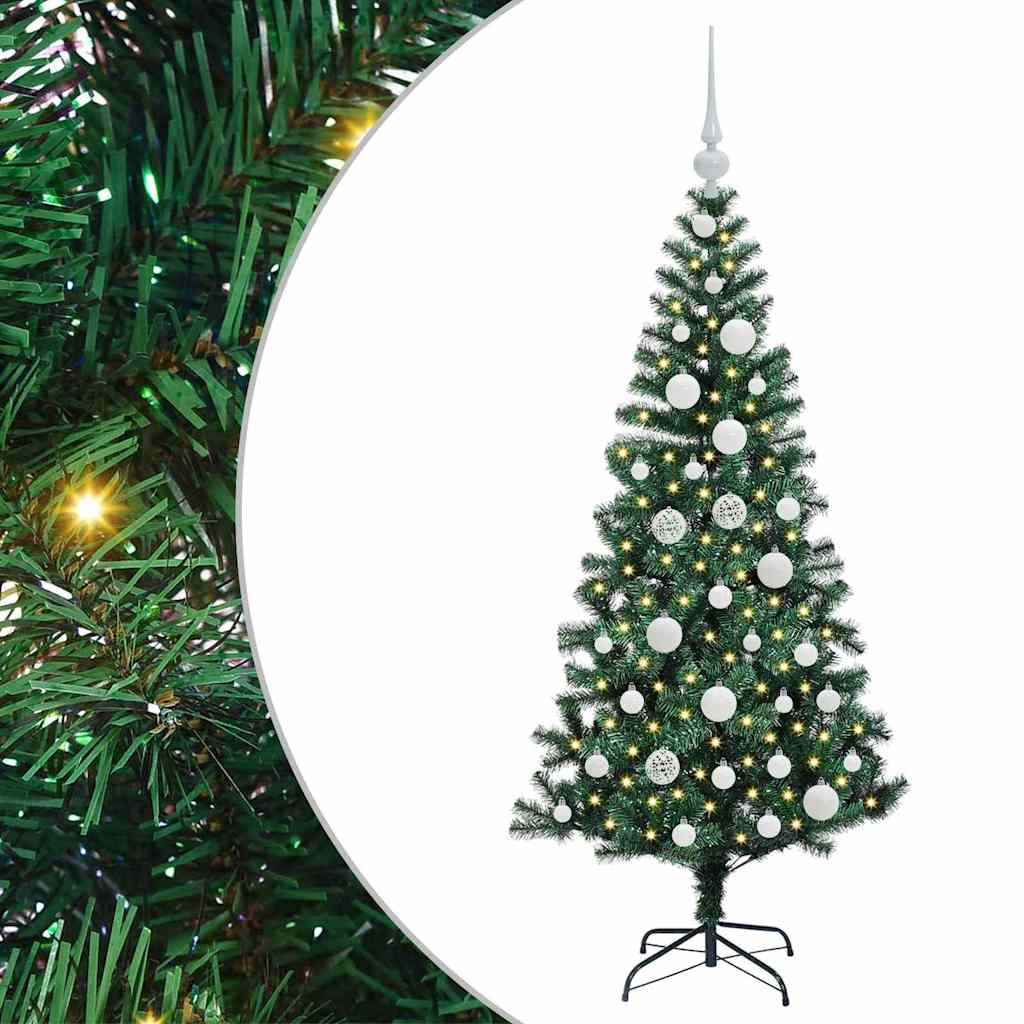 Mesterséges, előre világított karácsonyi fa Zöld 120 cm