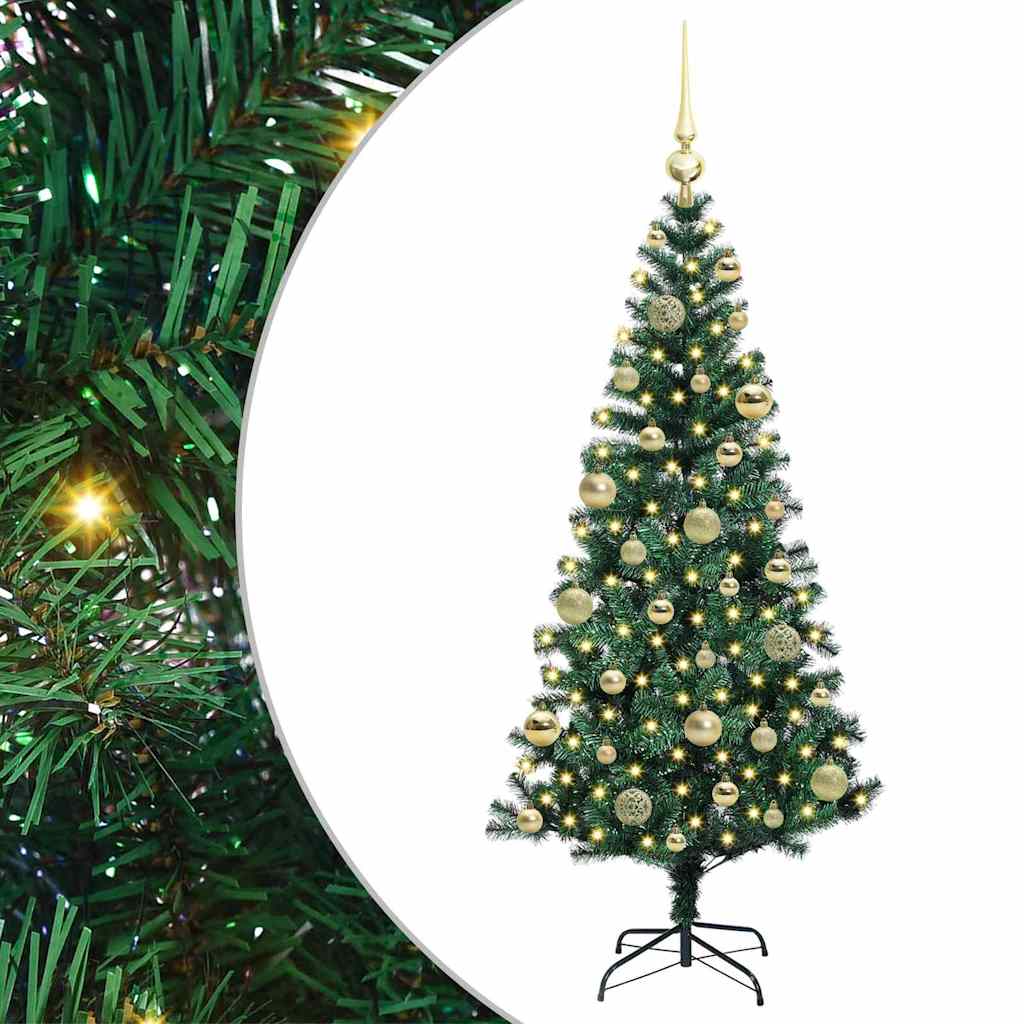 Mesterséges, előre világított karácsonyi fa Zöld 120 cm