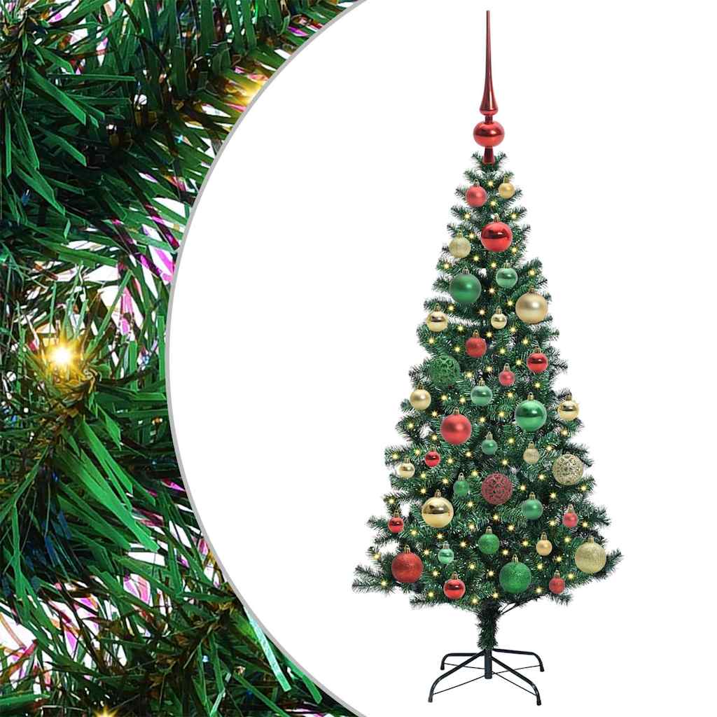 Mesterséges, előre világított karácsonyi fa Zöld 120 cm