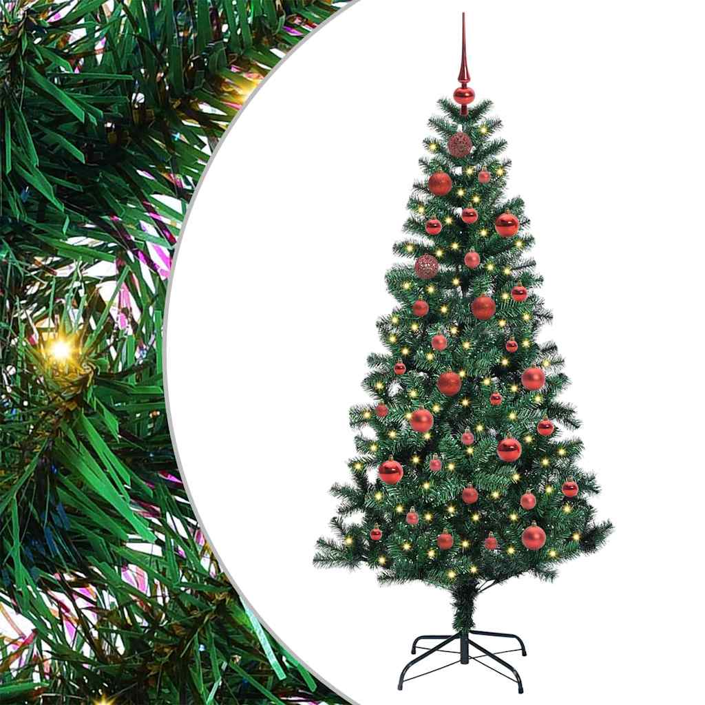 Mesterséges, előre világított karácsonyi fa Zöld 150 cm