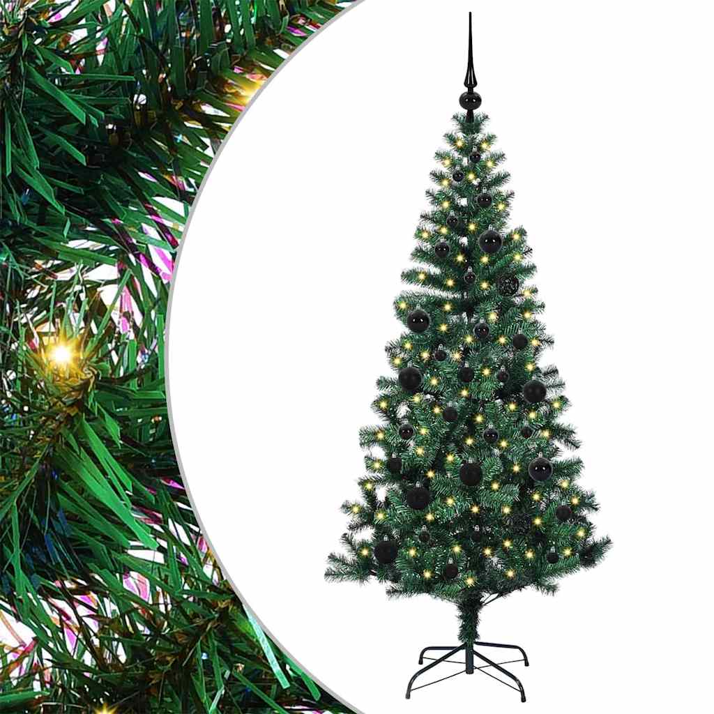 Mesterséges, előre világított karácsonyi fa Zöld 150 cm
