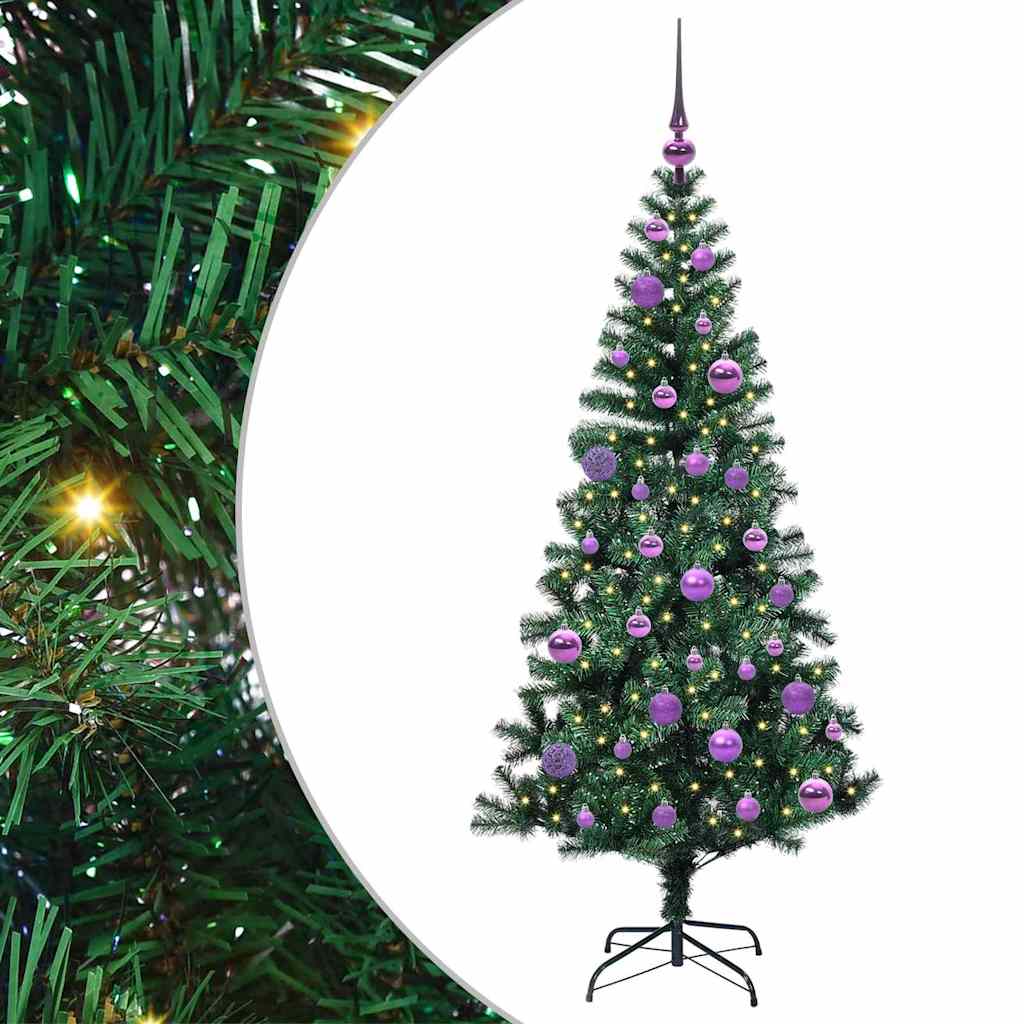 Mesterséges, előre világított karácsonyi fa Zöld 150 cm