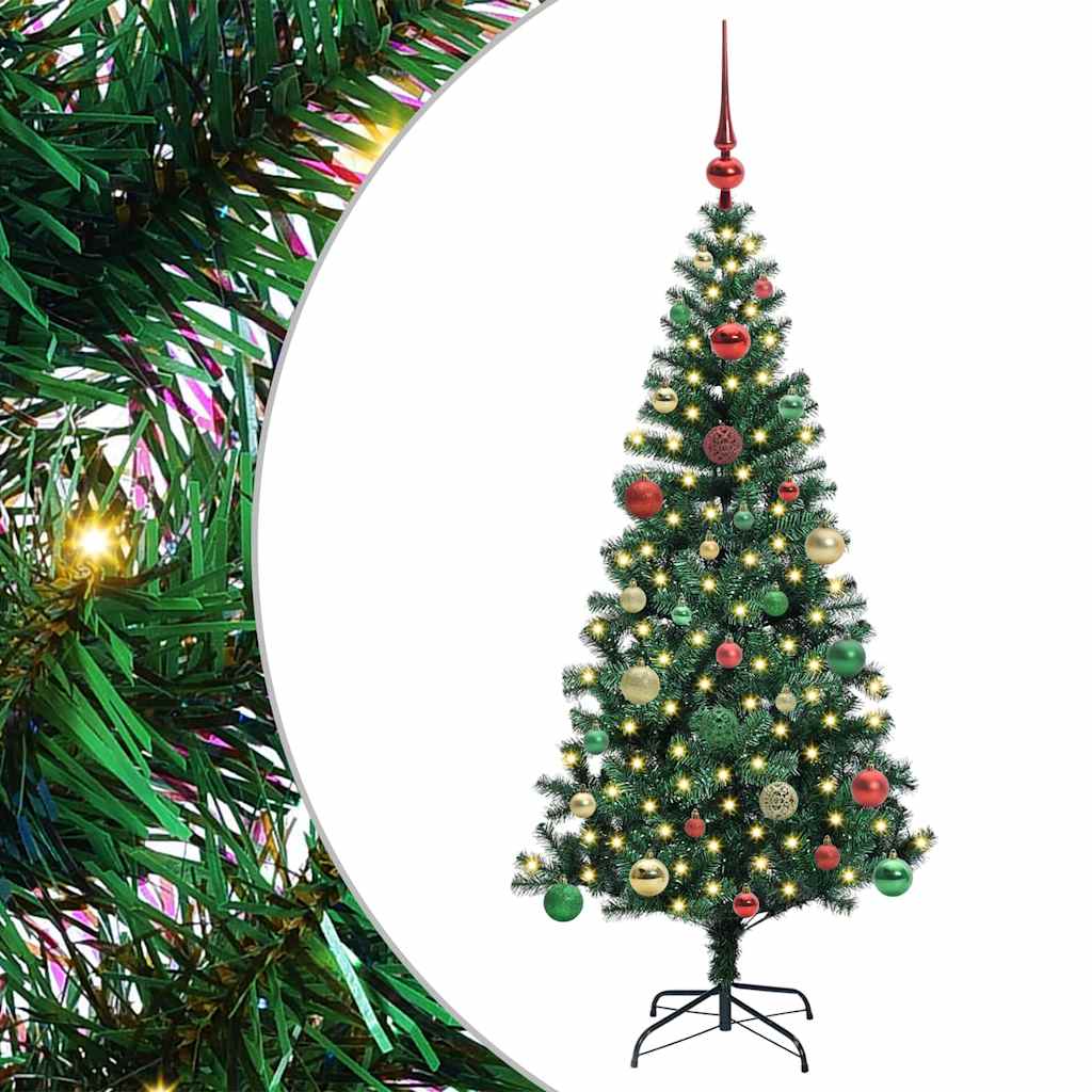 Mesterséges, előre világított karácsonyi fa Zöld 150 cm