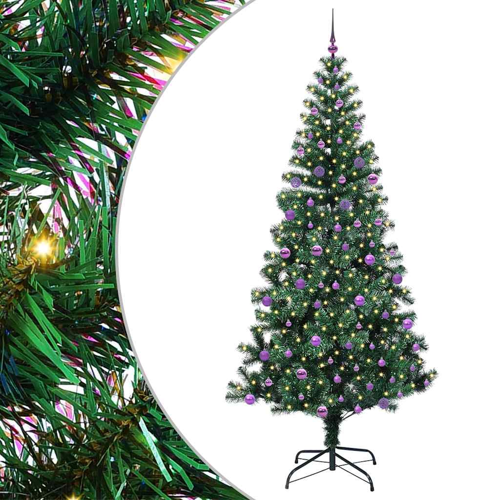 Mesterséges, előre világított karácsonyi fa Zöld 240 cm