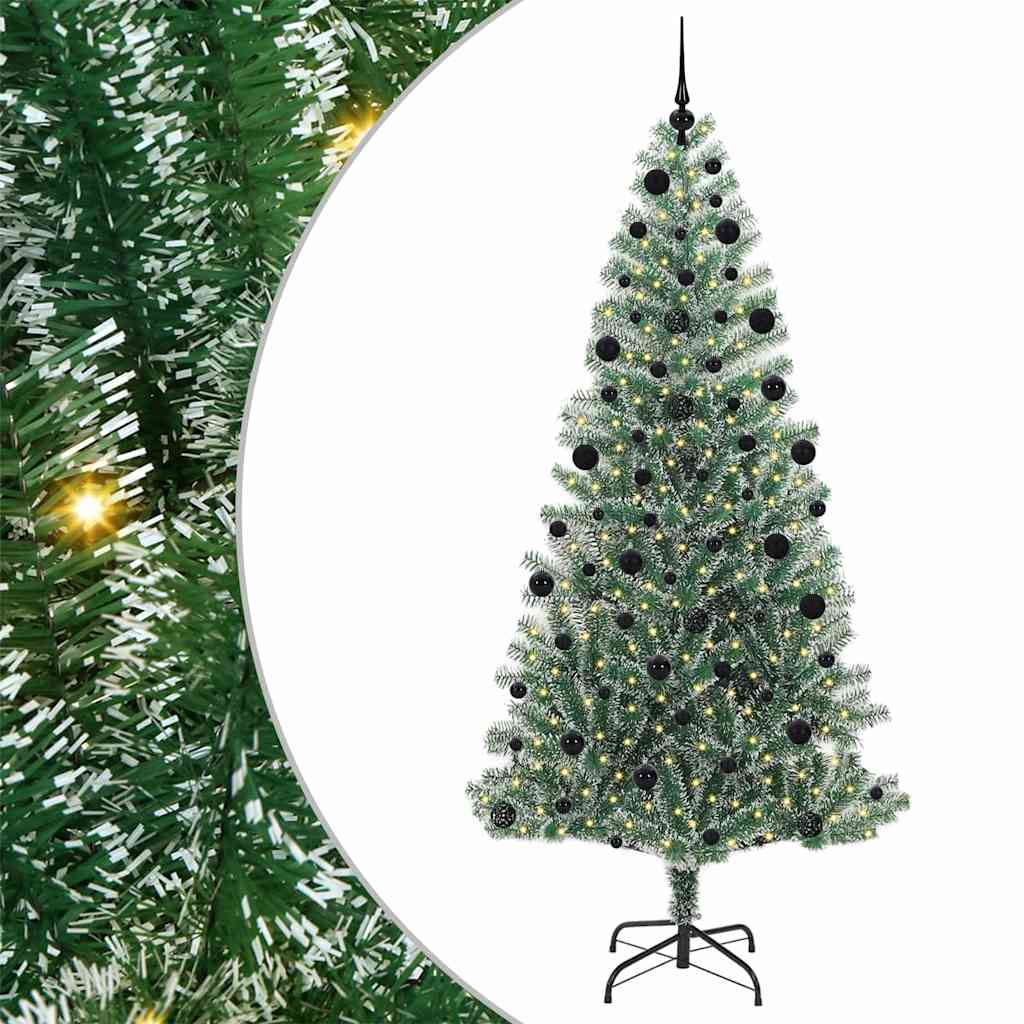 Mű karácsonyi fa hóval borítva LED fényekkel 300 LED-del 210 cm