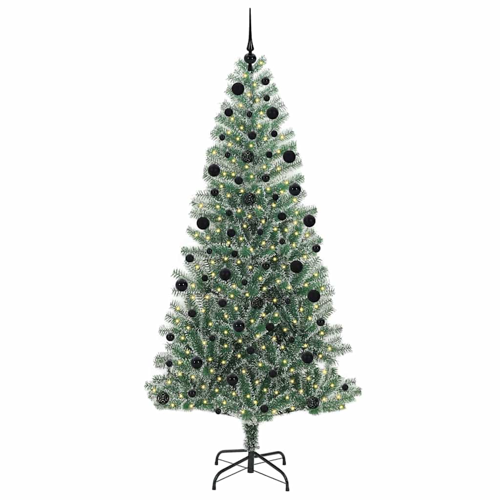 Mű karácsonyi fa hóval borítva LED fényekkel 300 LED-del 210 cm