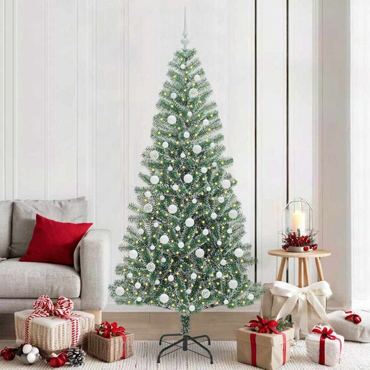 Mű karácsonyi fa hóval borítva LED fényekkel 300 LED-del 210 cm