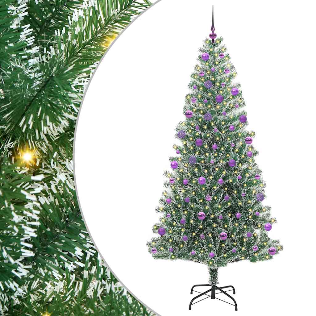 Mű karácsonyi fa hóval borítva LED fényekkel 300 LED-del 210 cm