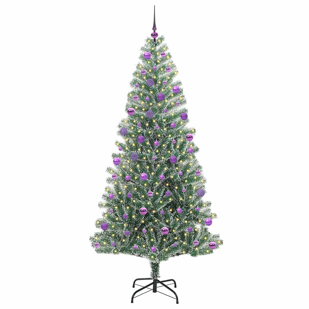 Mű karácsonyi fa hóval borítva LED fényekkel 300 LED-del 210 cm