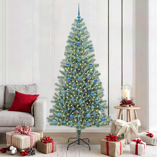 Mű karácsonyi fa hóval borítva LED fényekkel 300 LED-del 210 cm