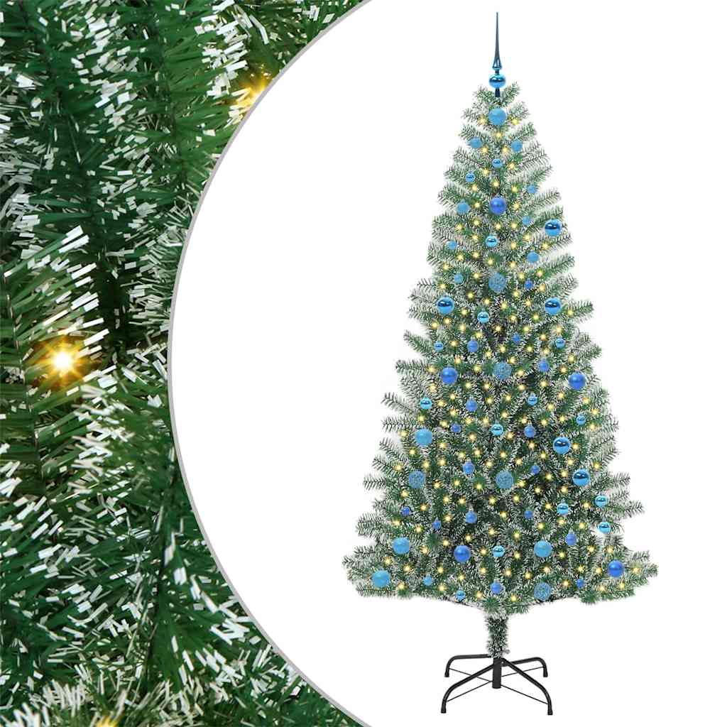 Mű karácsonyi fa hóval borítva LED fényekkel 300 LED-del 210 cm