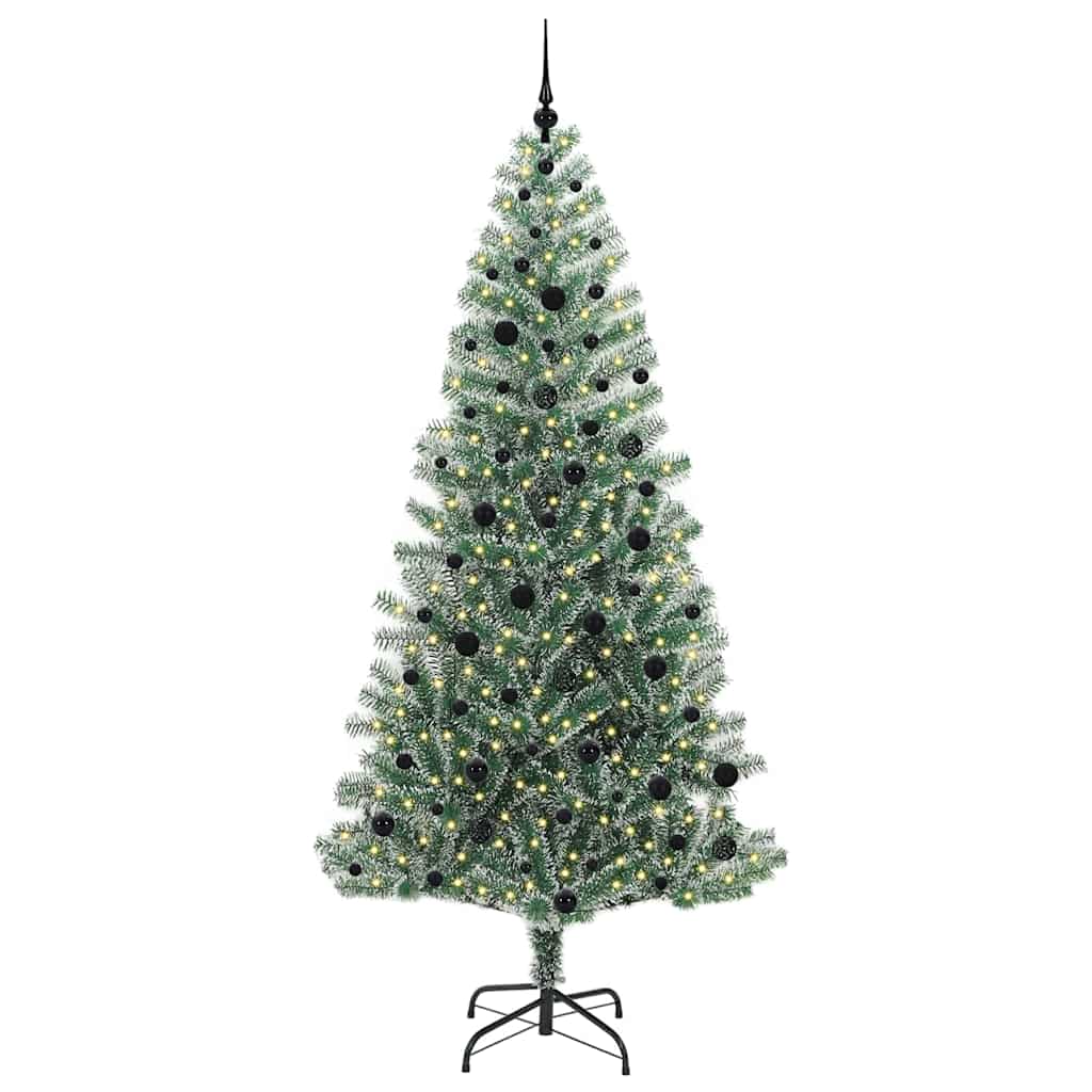Mű karácsonyi fa hóval borítva LED fényekkel 300 LED-del 240 cm