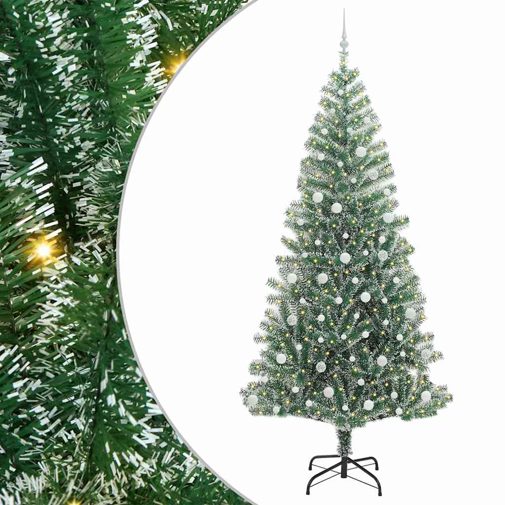 Mű karácsonyi fa hóval borítva LED fényekkel 300 LED-del 240 cm