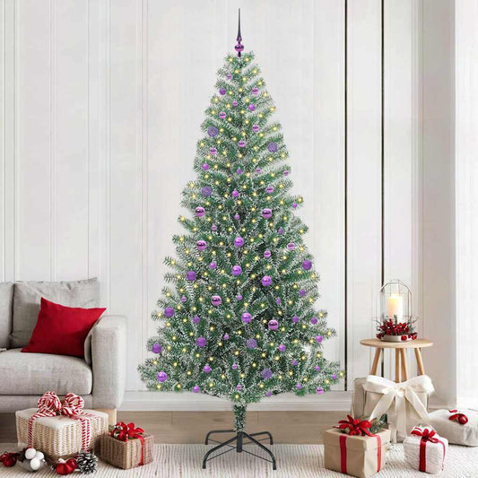Mű karácsonyi fa hóval borítva LED fényekkel 300 LED-del 240 cm