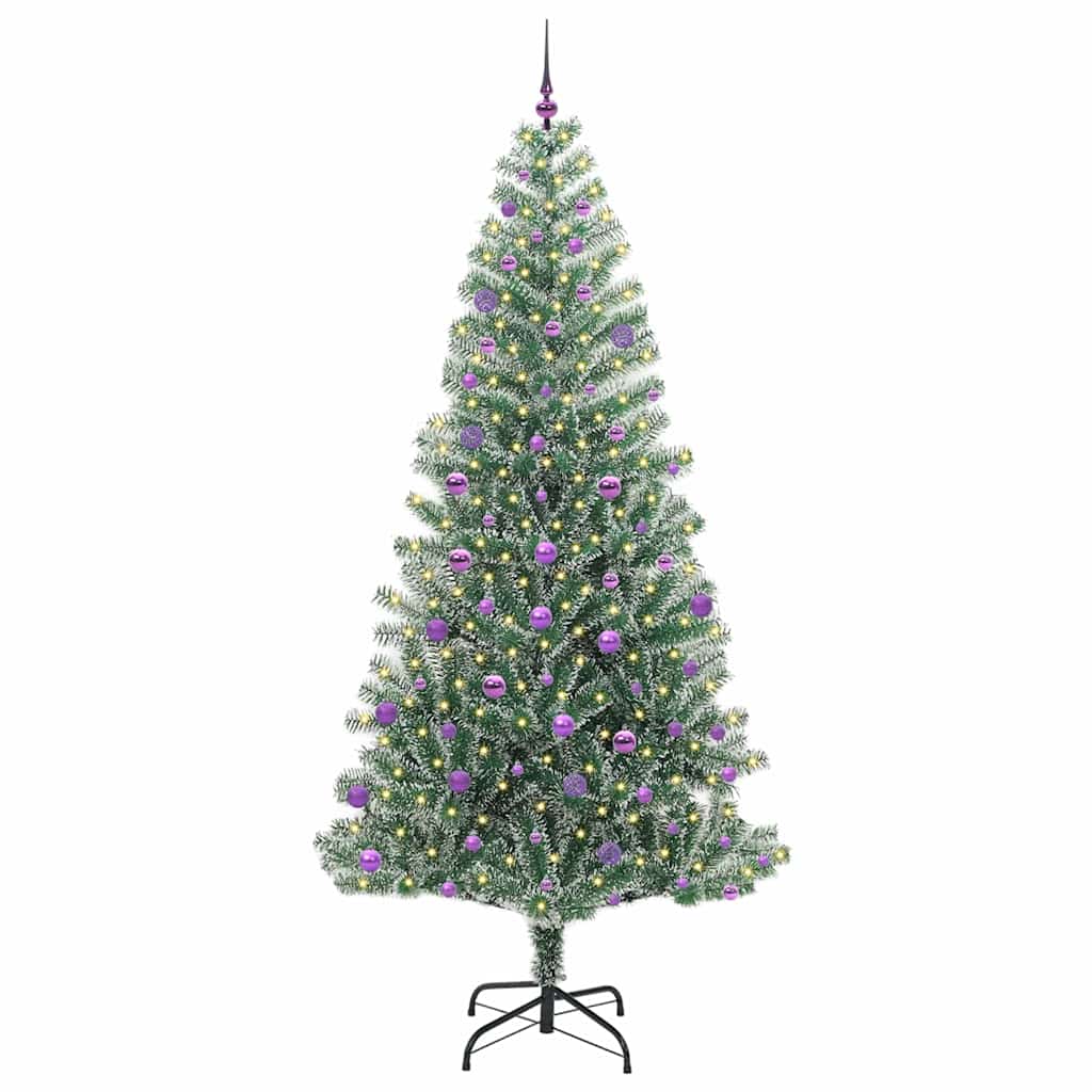 Mű karácsonyi fa hóval borítva LED fényekkel 300 LED-del 240 cm