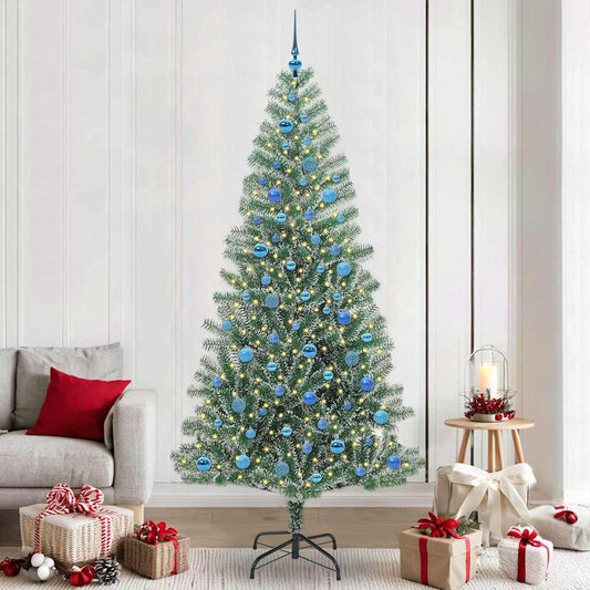 Mű karácsonyi fa hóval borítva LED fényekkel 300 LED-del 240 cm
