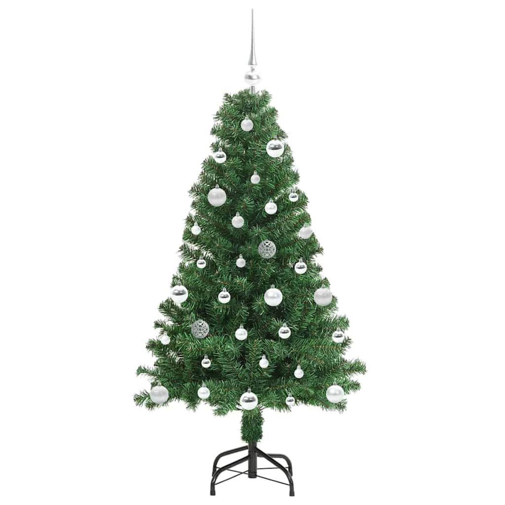 Mű karácsonyfa 150 LED-del Zöld 150 cm PVC és Acél és Műanyag