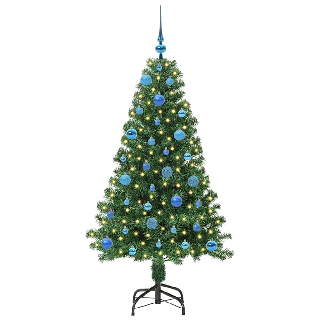 Mű karácsonyfa 150 LED-del Zöld 150 cm PVC és Acél és Műanyag