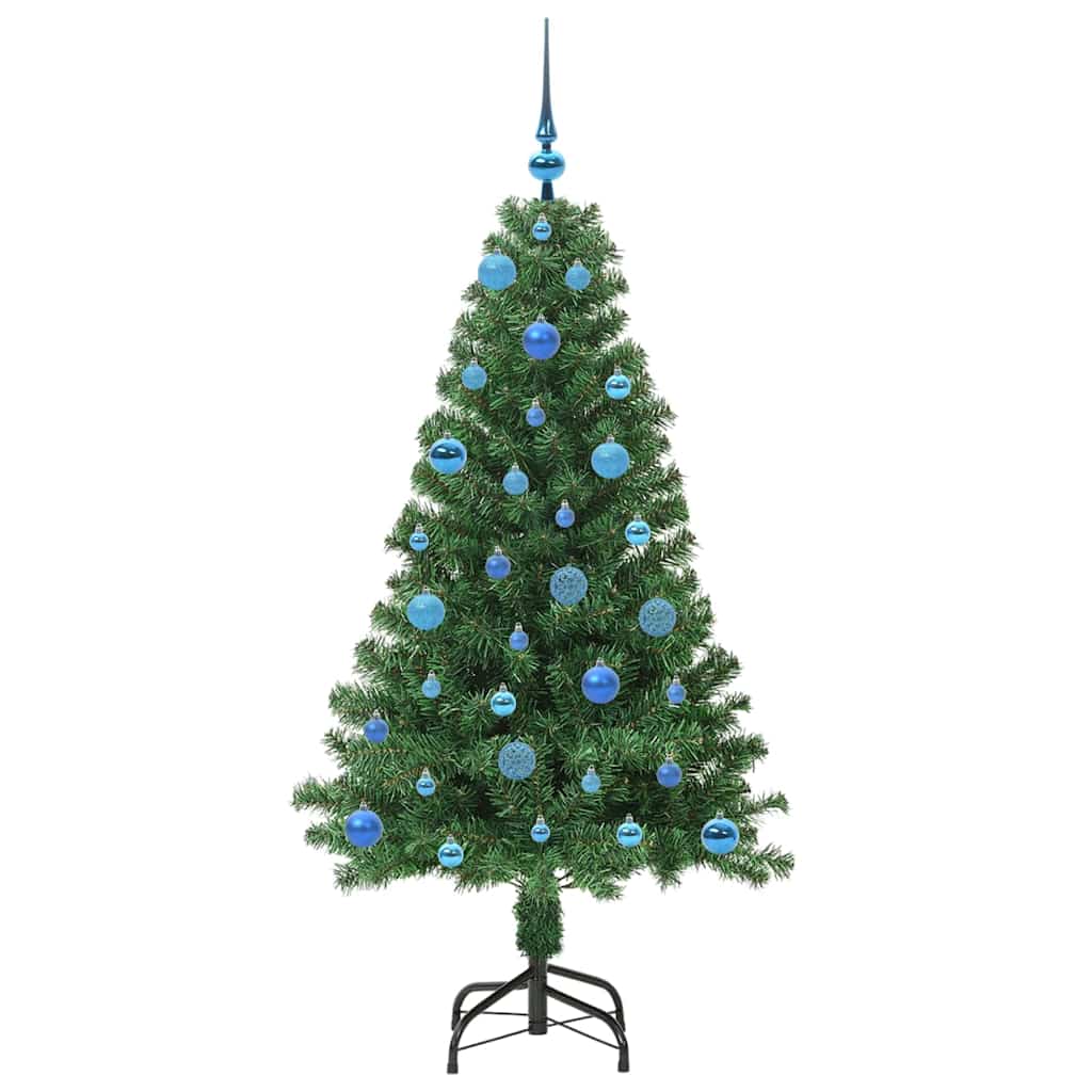 Mű karácsonyfa 150 LED-del Zöld 150 cm PVC és Acél és Műanyag