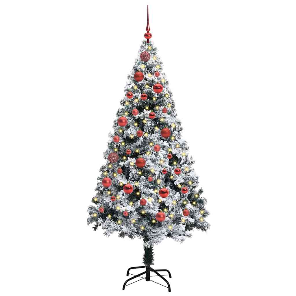 Mű karácsonyfa 150 LED-del Fehér 150 cm PVC és Acél és Műanyag