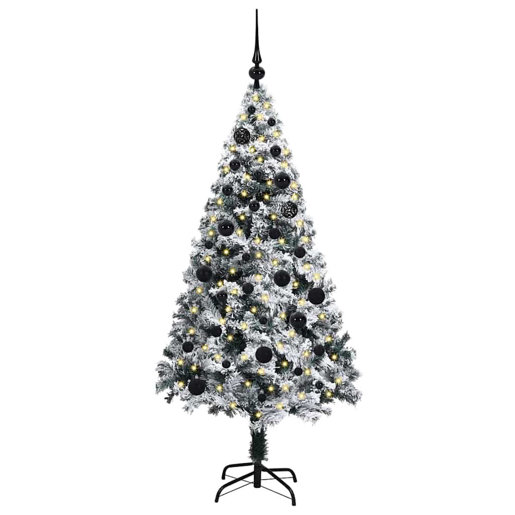 Mű karácsonyfa 150 LED-del Fehér 150 cm PVC és Acél és Műanyag