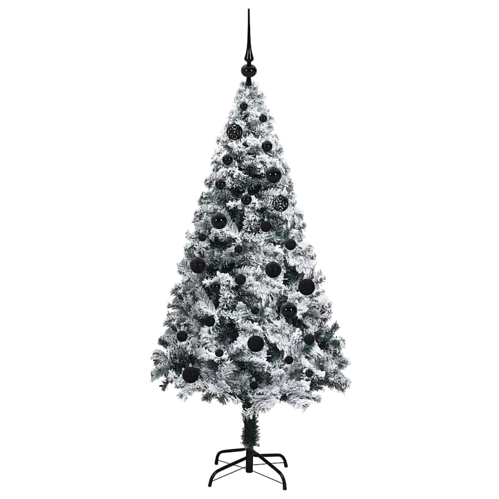 Mű karácsonyfa 150 LED-del Fehér 150 cm PVC és Acél és Műanyag