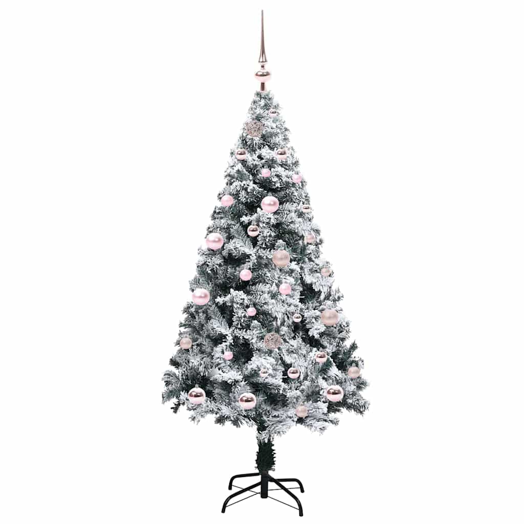 Mű karácsonyfa 150 LED-del Fehér 150 cm PVC és Acél és Műanyag