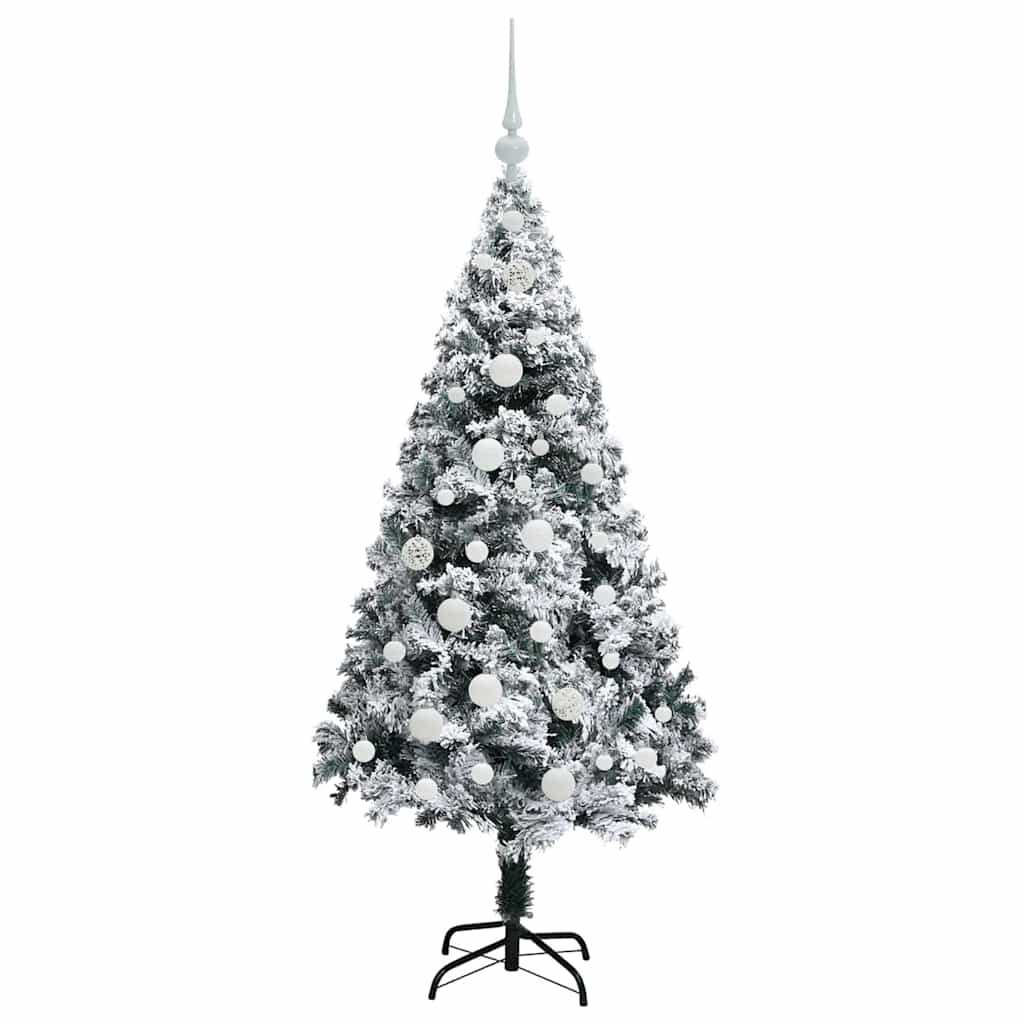 Mű karácsonyfa 150 LED-del Fehér 150 cm PVC és Acél és Műanyag