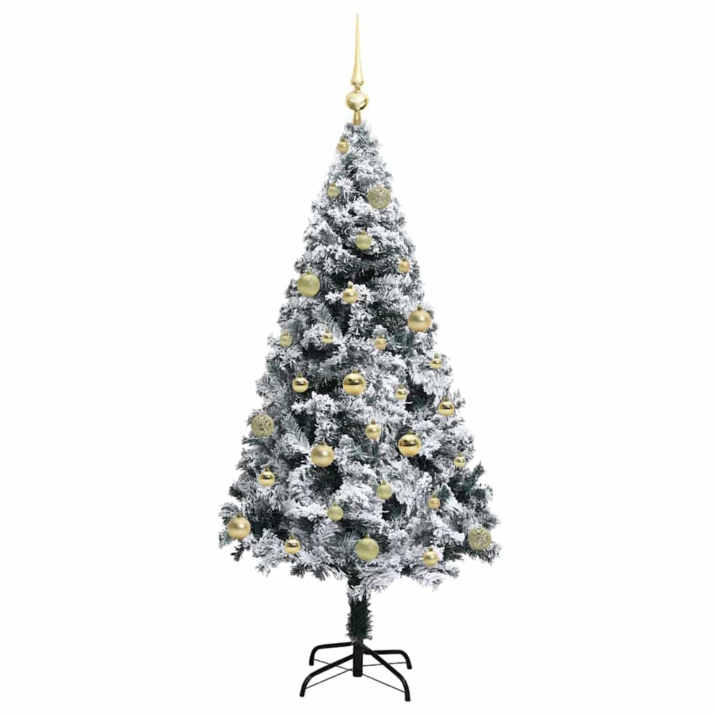 Mű karácsonyfa 150 LED-del Fehér 150 cm PVC és Acél és Műanyag