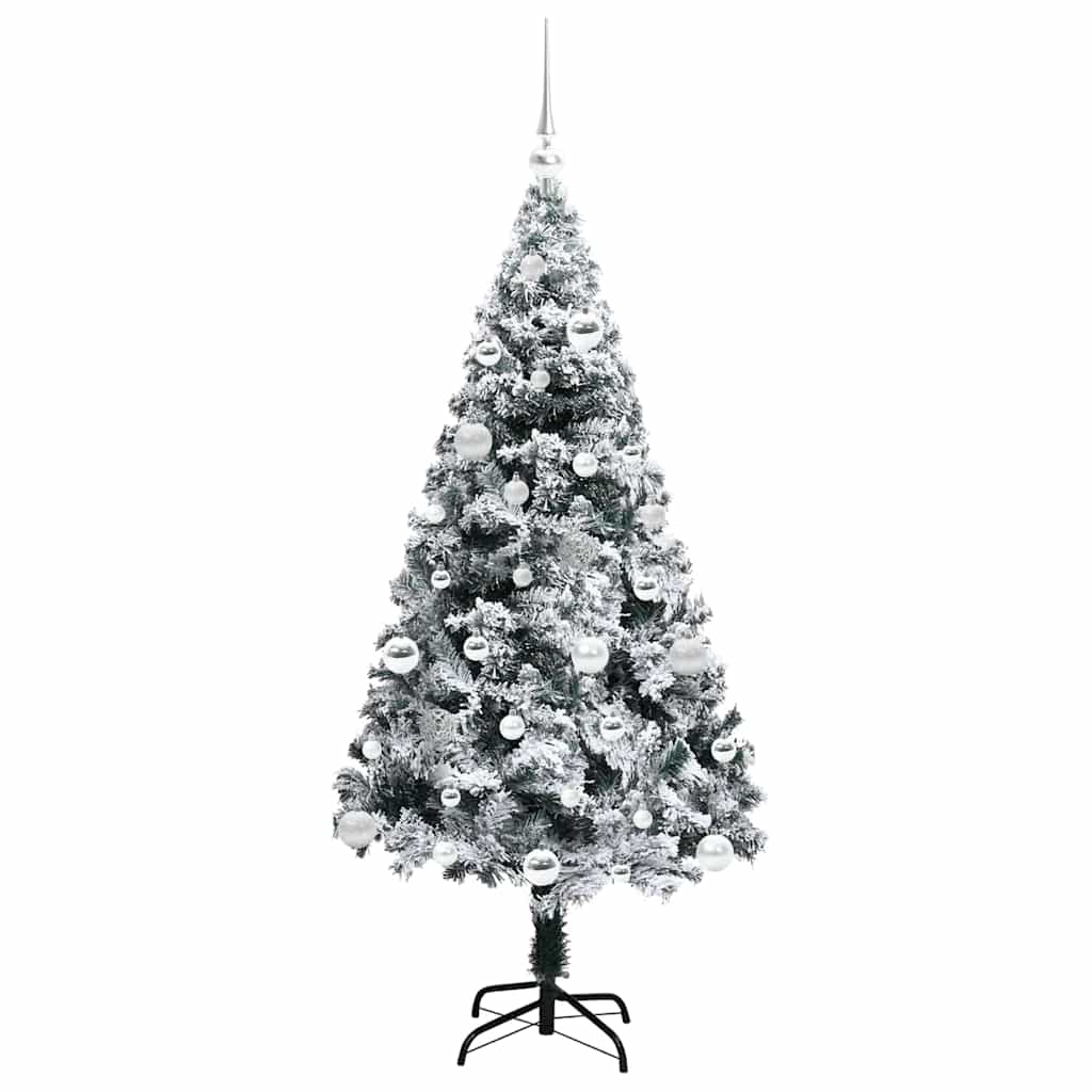 Mű karácsonyfa 150 LED-del Fehér 150 cm PVC és Acél és Műanyag