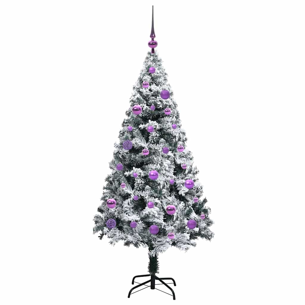 Mű karácsonyfa 150 LED-del Fehér 150 cm PVC és Acél és Műanyag